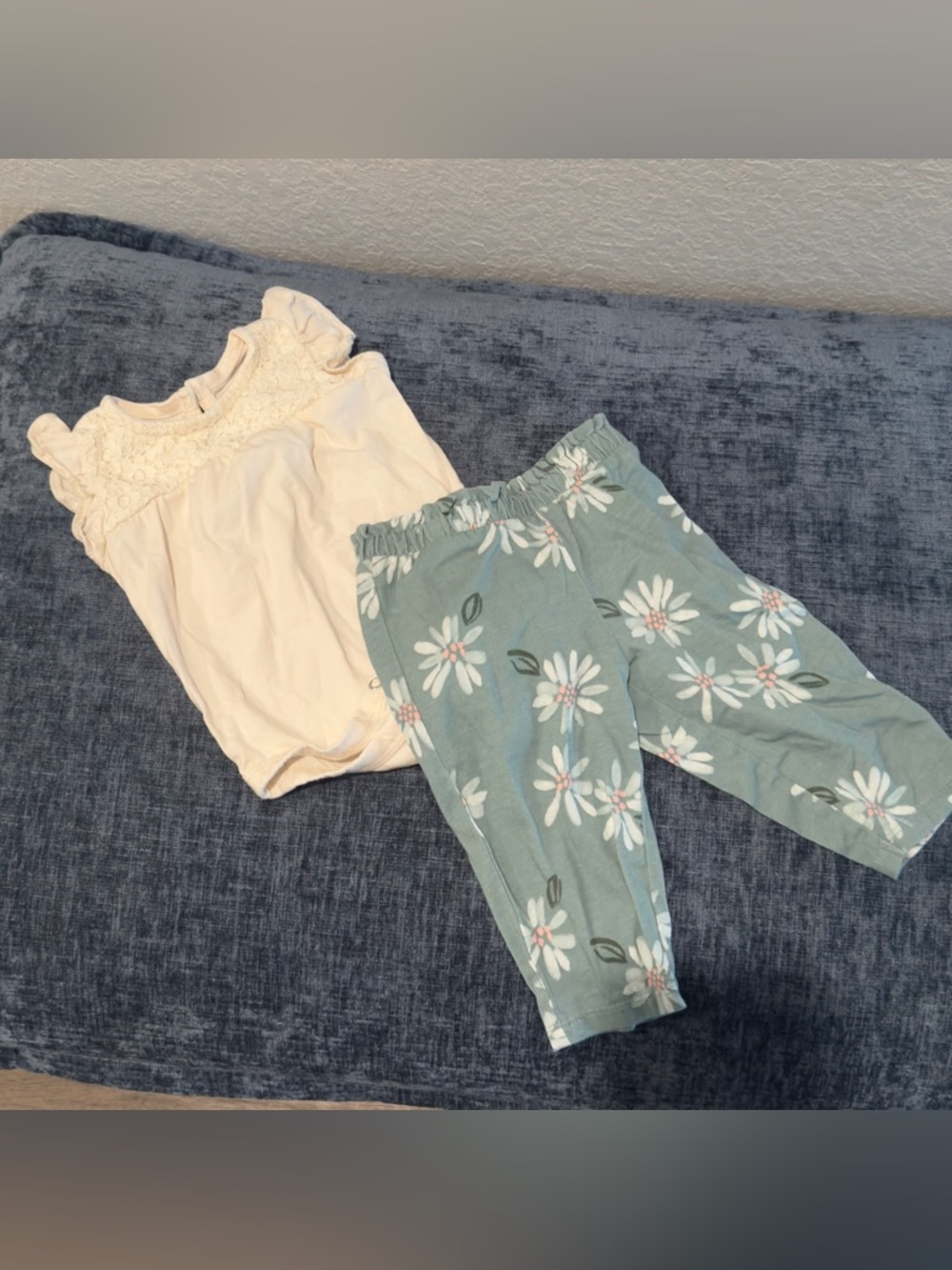 Carter's Cream Lace-Trim Baby Bodysuit Set